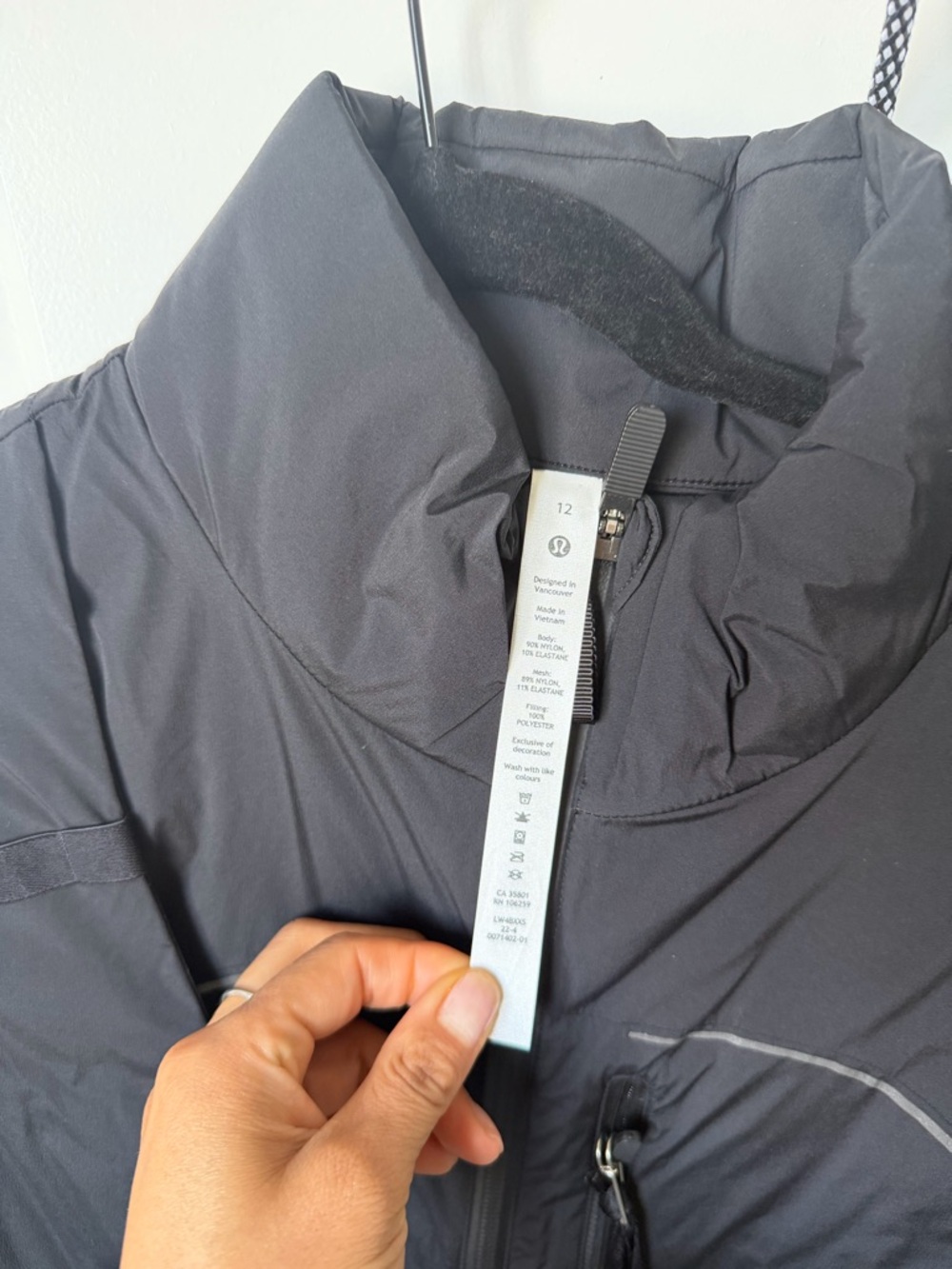 lululemon Black Wrap-Front Insulated Vest - Picture 2 of 7